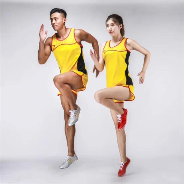 Summer Men Sports Marathon Tracksuit Clothes Couple Quick Dry Breathable Crossfit Track & Field Athletic Uniform Sets