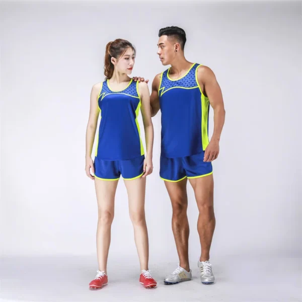 Summer Women Sports Marathon Tracksuit Clothes Couple Quick Dry Breathable Crossfit Track & Field Athletic Uniform Sets
