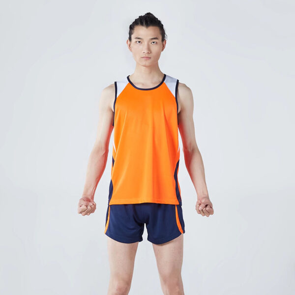 Track suit suits for men, sleeveless track and field running training suits, fitness marathon competition suits